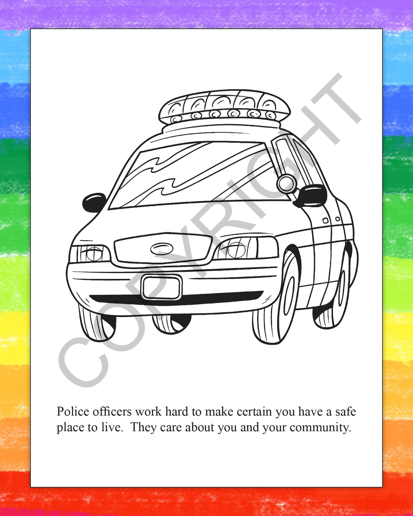 ZOCO - Police Coloring Books for Kids (50 Bulk Pack, Without Crayons) - Games, Puzzles, Activities - Officer Handouts for Kids
