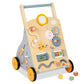 Wooden Baby Walker And Push Toy - Adjustable Height, Montessori Learning Activity Center For Boys And Girls, Toddler Push Walker