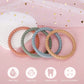 Socub Silicone Baby Teether Toy, 4 Pack Bpa Free Soft Silicone Teether Bracelets For 3+Month Babies, Wearable As Bracelets, Baby Chew Toy (Sand/Light Grey/Dusty Lilac/Power Rose)
