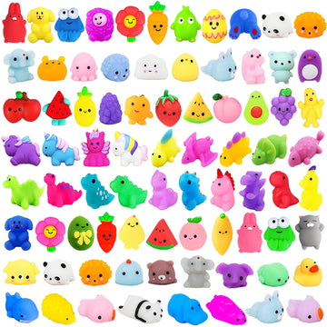130Pcs Mochi Squishy Toys, Kawaii Squishies Fidget Stress Relief Toy For Kids Party Favors, Classroom Prizes, Goodie Bag Stuffer
