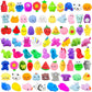 200Pcs Mochi Squishy Toys, Kawaii Squishies Fidget Stress Relief Toy For Kids Party Favors, Classroom Prizes, Goodie Bag Stuffer