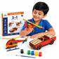 Diy Wooden Model Kit For Kids | Build, Paint & Play Toy | 3D Puzzle Set (Helicopter, Airplane & Car) | Creative Stem Activity | 