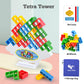 Sylmifoi Tetra Balancing Stacking Tower Toys - 48PCS Plastic Game for Kids & Adults, Team Building, Blue/Red/Green/Yellow, Storage Bag Included