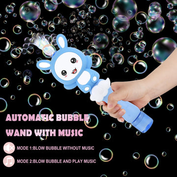 Cartoon Bunny Bubble Machine For Kids With Bubble Solutions,Cute Rabbit Bubble Blower Toys,Electric Musical Bubble Wand,Usb Rech