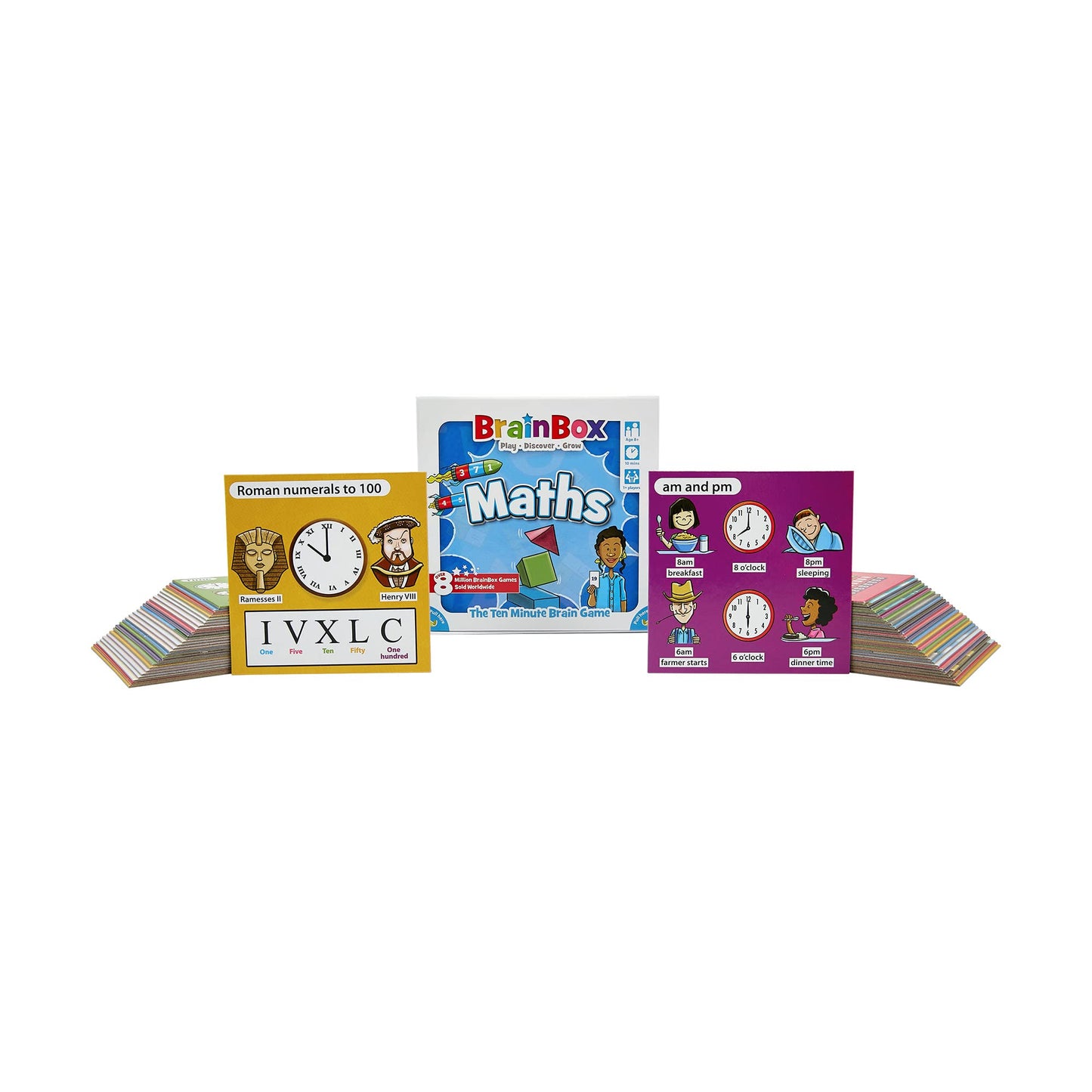 Brainbox Maths Card Game - Memory & Observation, Educational Numeracy Skills, Family-Friendly Trivia For Kids & Adults, Ages 8+,