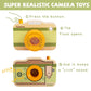 Wooden Mini Pretend Camera Toy With Real Sounds And Light For Toddlers 1 2 3 Years Old, Neck Hanging Photographed Props For Boys