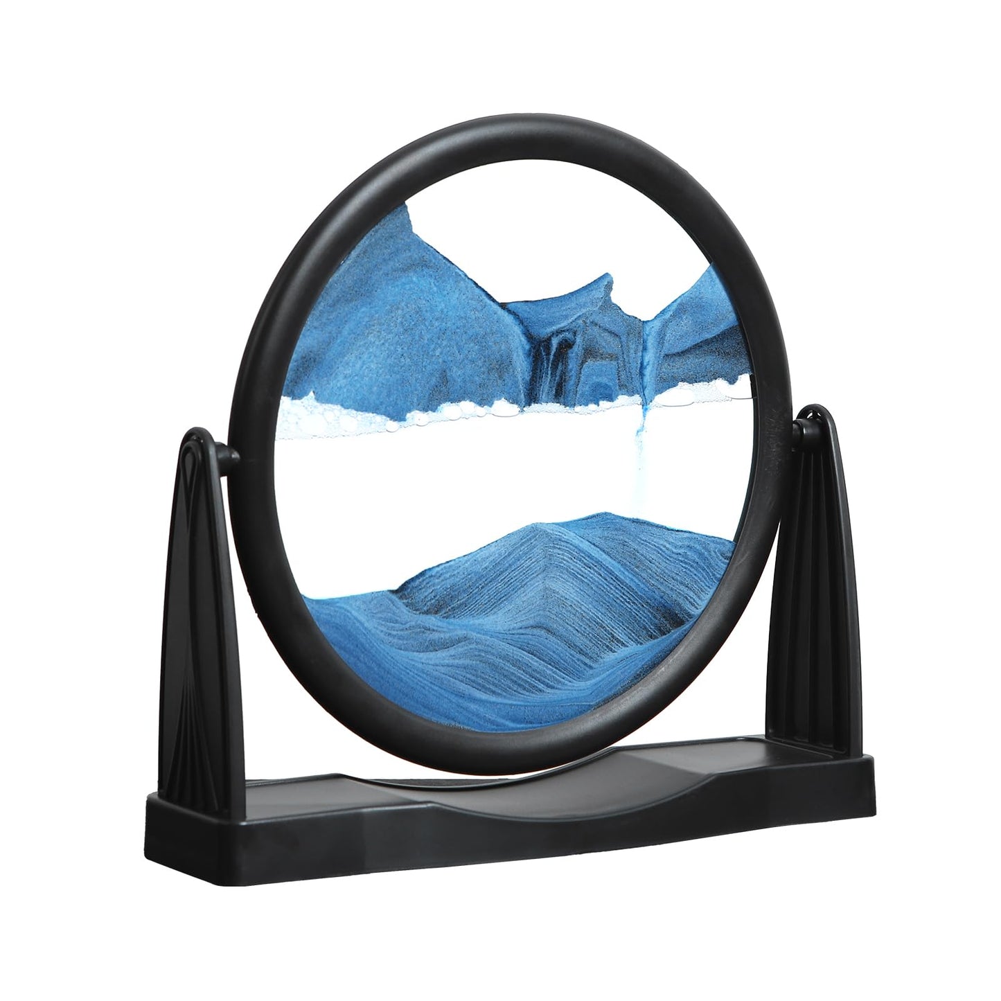 MXYATCJ | Moving Sand Art | Sand Art Liquid Motion | Sand Art Pictures | 3D Deep Sea Sandscape | Glass Sand Art Display | Sand Relaxing Gift for mature-themed | Home Office Decor | Desktop Toys | (8'' Blue)