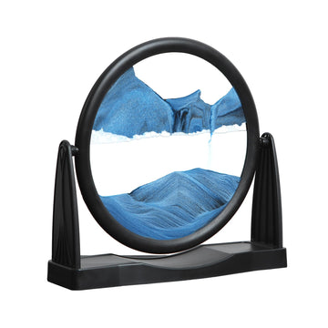 MXYATCJ | Moving Sand Art | Sand Art Liquid Motion | Sand Art Pictures | 3D Deep Sea Sandscape | Glass Sand Art Display | Sand Relaxing Gift for mature-themed | Home Office Decor | Desktop Toys | (8'' Blue)