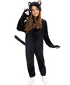 Cat Costume Kids Halloween Animal Onesie For Girls Boys(Black Cat, X-Small(3-4 Years))