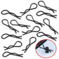 HobbyPark 150 Pieces Universal Bent RC Body Clips Car Clips Silver & Black R Clips for All 1/10 1/12 Scale Redcat HPI Tamiya HSP