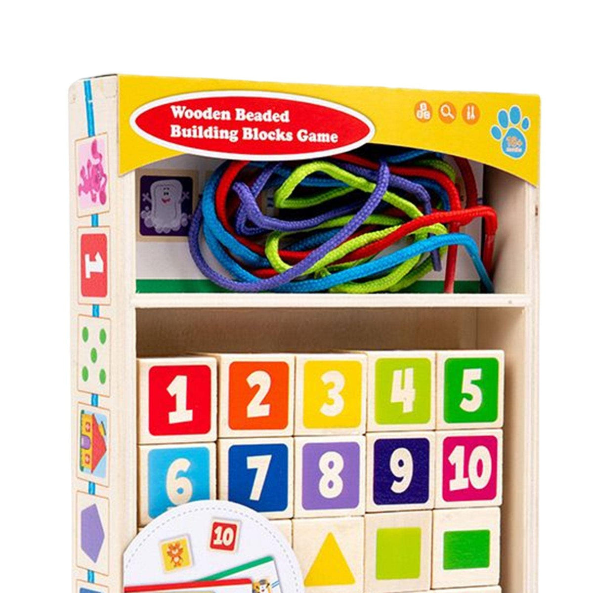MERISHOPP Wooden String Threading Beads Rainbow Lacing Toy for Toddlers Boys Girls Kids| Handcrafted Toy | Montessori Wooden Toy