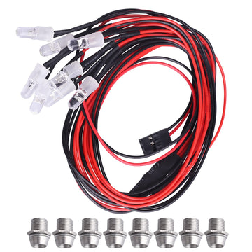 CrazyHobby 8Leds LED Light Headlights Taillight Kit Compatible with Traxxas Slash Rustler Tamiya Arrma Redcat HSP RC4WD Axial SC