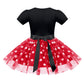IMEKIS Mouse 4th Birthday Outfit Baby Girls Dress Polka Dots Mini Tutu Headband Four Years Old Cake Smash Photo Shoot Kids Fourt