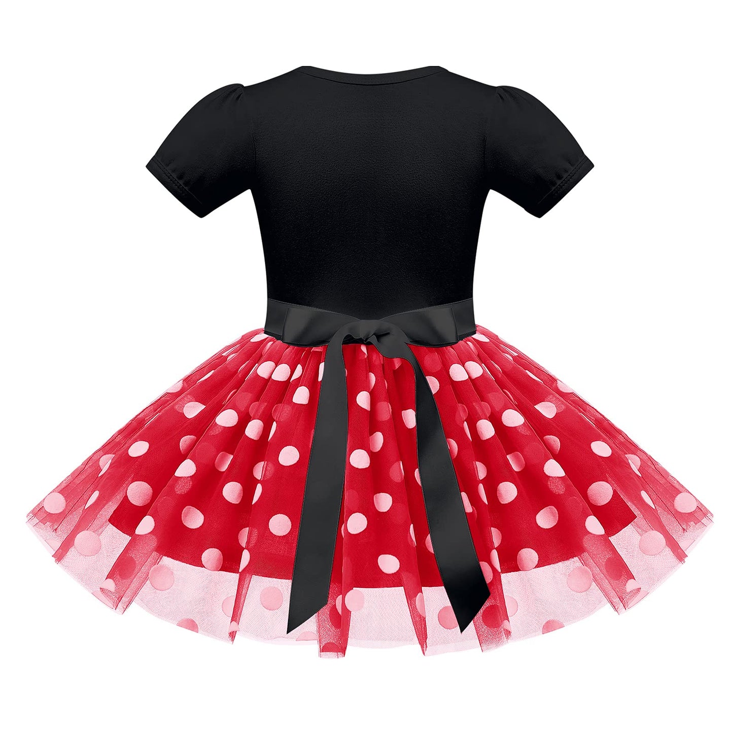 IMEKIS Mouse 4th Birthday Outfit Baby Girls Dress Polka Dots Mini Tutu Headband Four Years Old Cake Smash Photo Shoot Kids Fourt