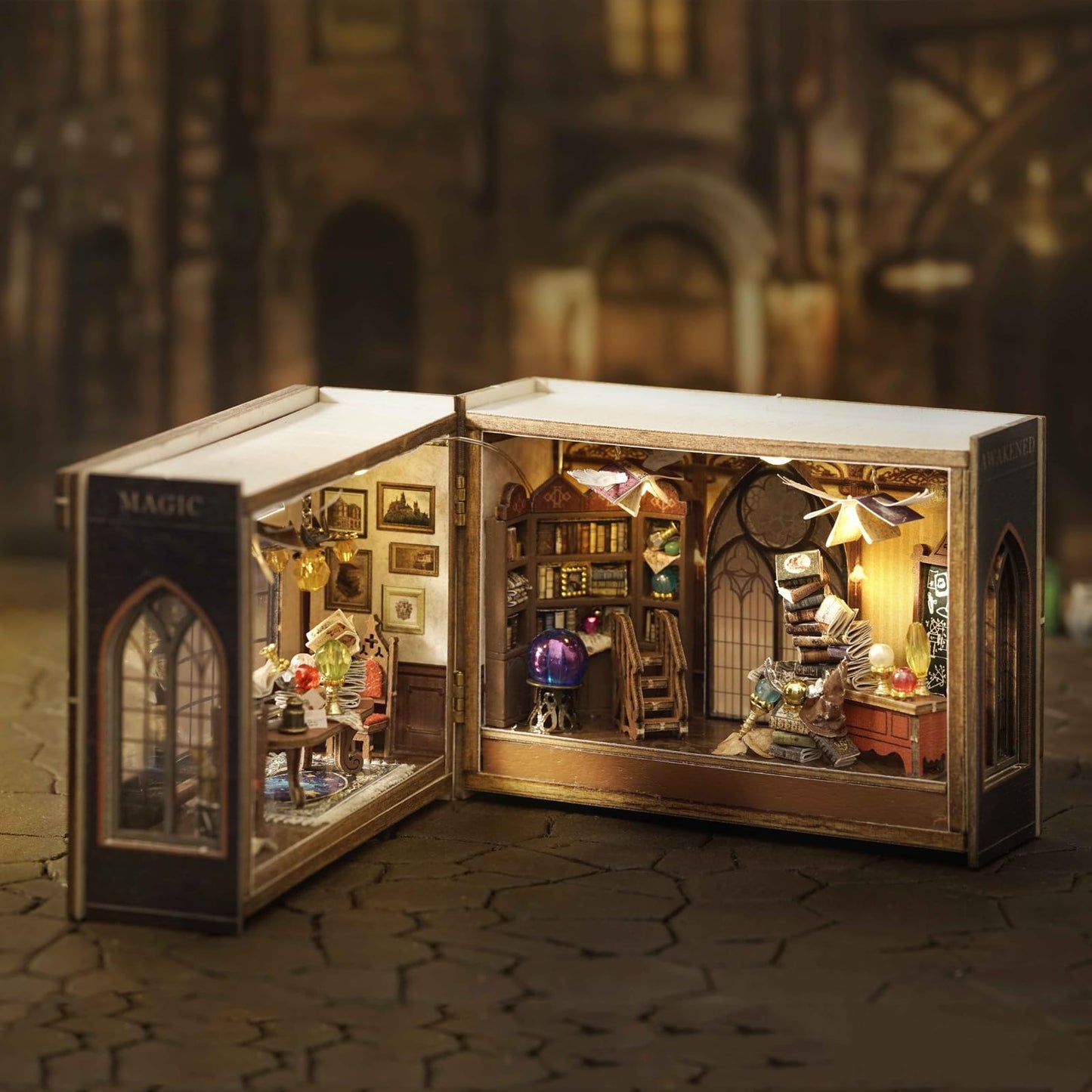 DIY Miniature House Kit  CUTEROOM Mini House Kit for mature-themed to Build  Wooden Dollhouse Making Kit with Furniture  Christmas Birthday Gifts (Magic)