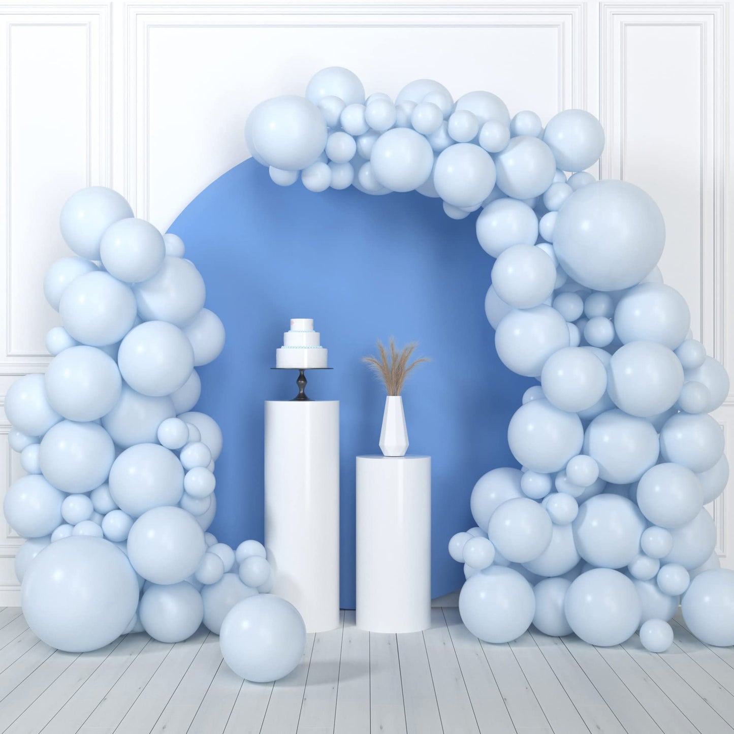 House Of Party Pastel Blue Balloons - Light Blue Balloons 5/12/18 Inch, Baby Blue Balloons Garland For Graduation, Baby Shower &
