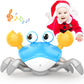 Yeaye Crawling Crab Baby Toys Infant - Tummy Time Toy Gifts For 3 4 5 6 7 8 9 10 11 12 Boy Girl With Learning Crawl System Music For 0-6 6-12 12-18 36 Months Walking Toddler Birthday Gift(Blue)