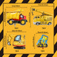 Construction Balloons 1St Birthday, 9Pcs 40 Inch Gold Number 1 Balloons With Large Excavator Dump Truck Crane Bulldozer Foil Myl