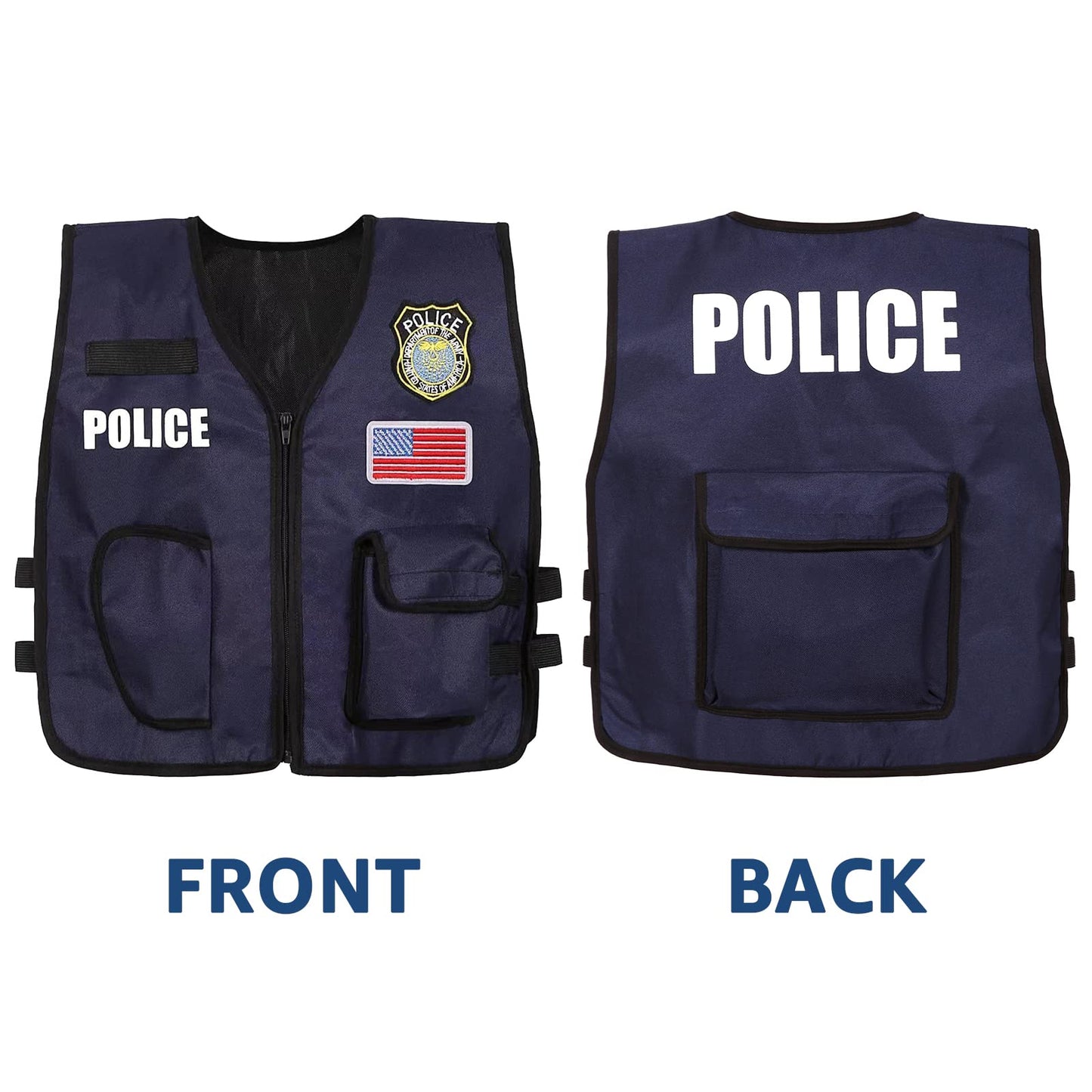 Skcaiht Police Officer Costume For Kids Cop Toddler Boy Costumes For Pretend Play Cosplay Set Ages 3-7