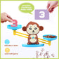 Monkey Balance Math Game Counting Toy for Kids Ages 3+ 64 Pieces