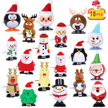 Max Fun 18Pcs Christmas Stocking Stuffers Wind Up Toys Assortment For Party Favors & Goody Bag Fillers