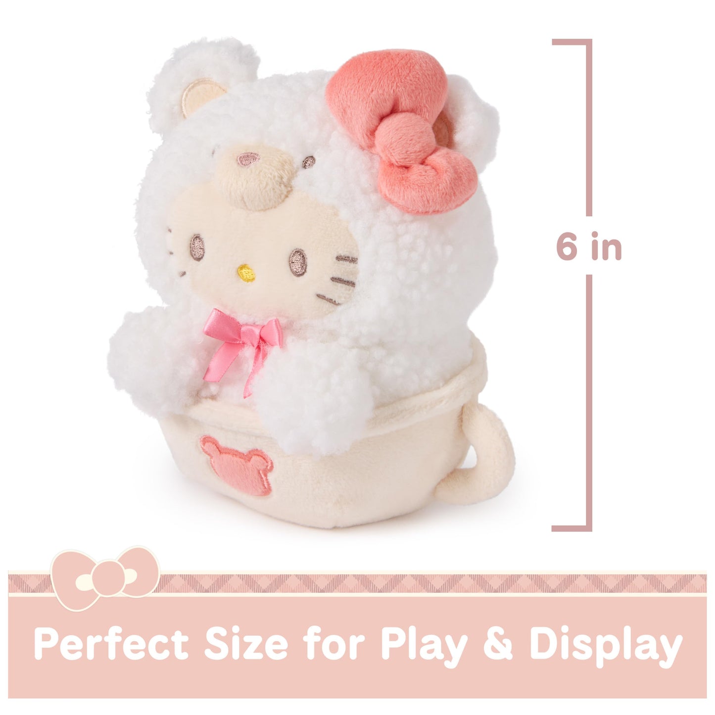 GUND Sanrio Official Hello Kitty Caf   Latte Teddy Bear Plush, Collectible Plush Toy, Stuffed Animal for Ages 1 and Up, White, 6