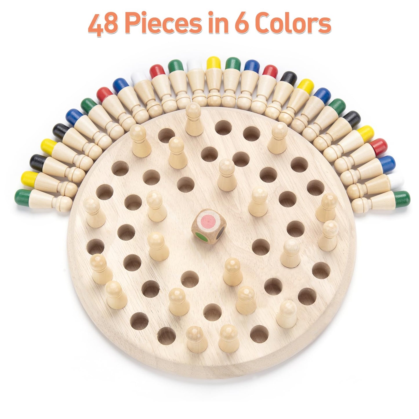 Wooden Memory Chess Matching Game: Large Family Board Games For Kids And Adults, Montessori Preschool Learning Educational Toy For Toddler 3 4 5 6 7 8+ Year Old, Birthday Gift For Boy Girl