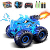 Cqutevind Remote Control Monster Truck, 2.4GHz RC Cars with Light, Sound & Spray, Monster Trucks for Boys Girls, All Terrain Din