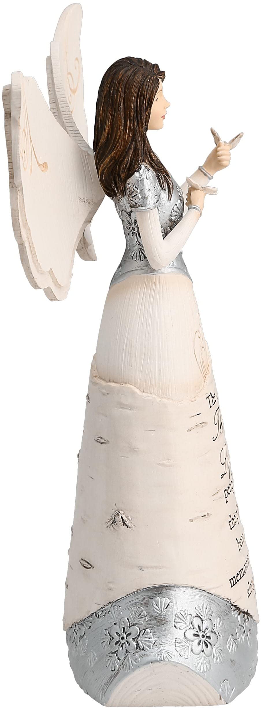 Pavilion Gift Company Angel Figurine - 8-Inch White Resin, Holding Butterflies, Model 82328