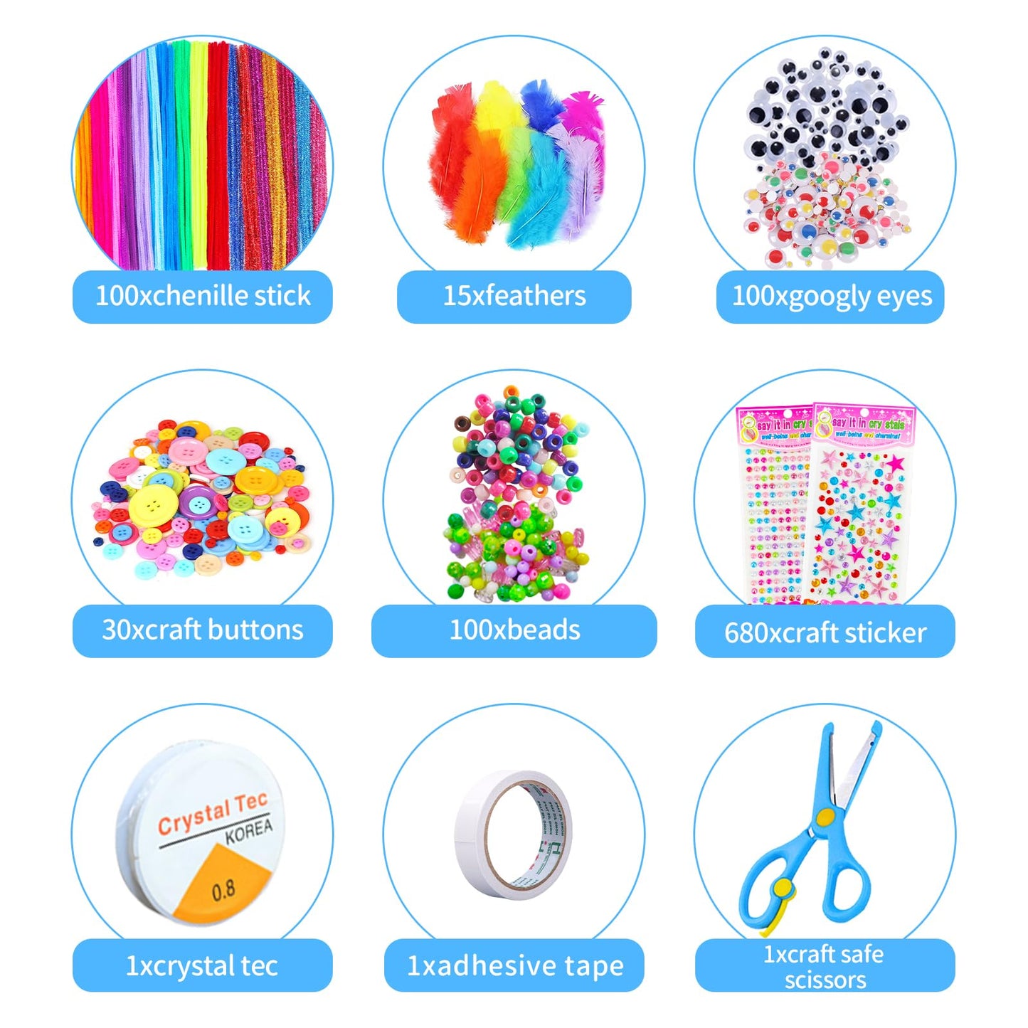 Itopstar Arts and Crafts Supplies Kit Craft Set for Kids-Art Supplies Kids Art Supplies Great for Preschool, Homeschool and Kind