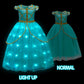 Uporpor Light Up Princess Dress Up Clothes Costume For Girls Halloween Kids Princess Cosplay Party Supply For Christmas, Blue Green, 150