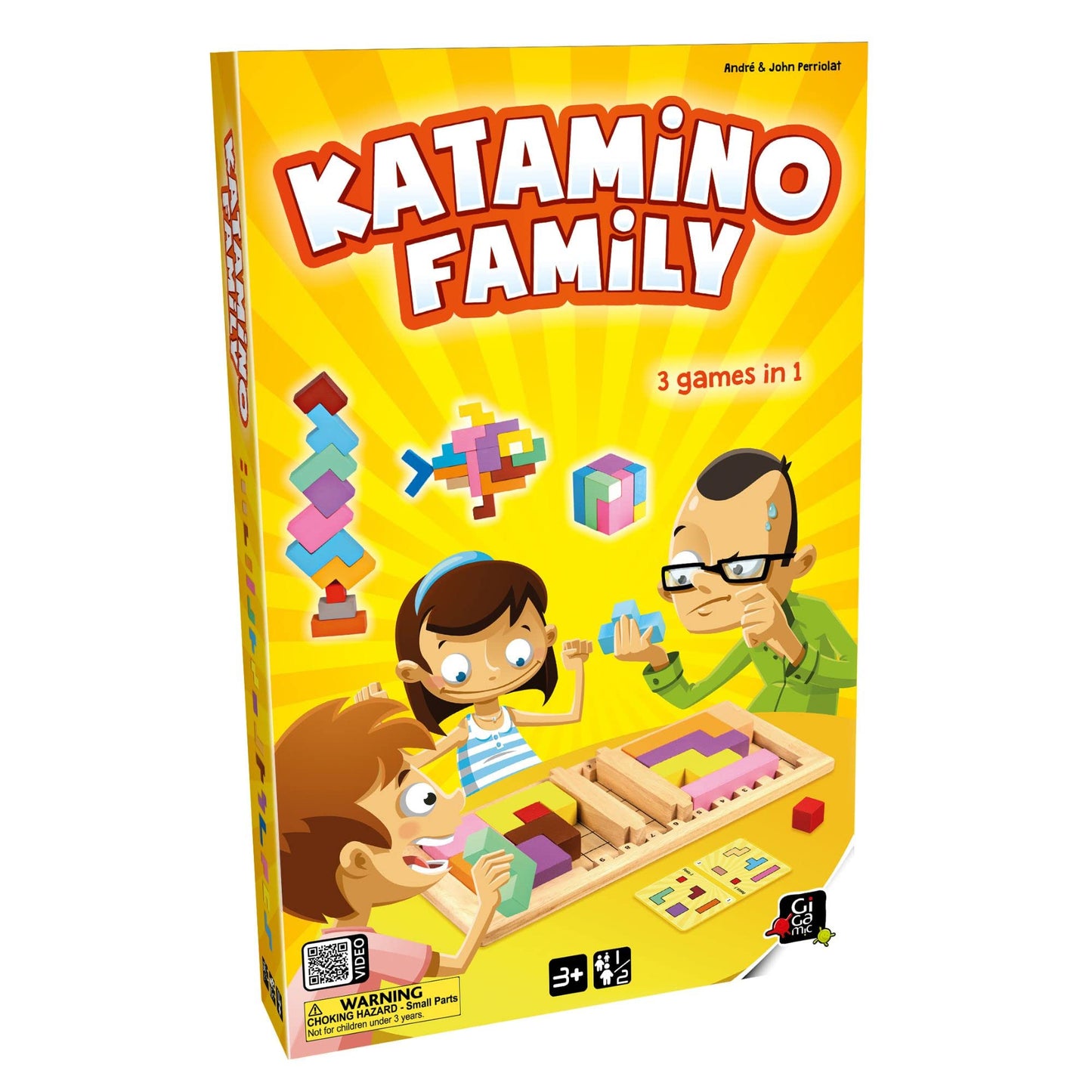 GIGAMIC Katamino Family Puzzle Game for Kids & Families, Wooden, Large, Gold, Model GZUF, 1-2 Players, 10 Minutes