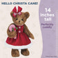 Bearington Collection Christa Cane Christmas Bear Stuffed Animal, 14 Inch, Teddy Bear Plush, Christmas Gift For Kids