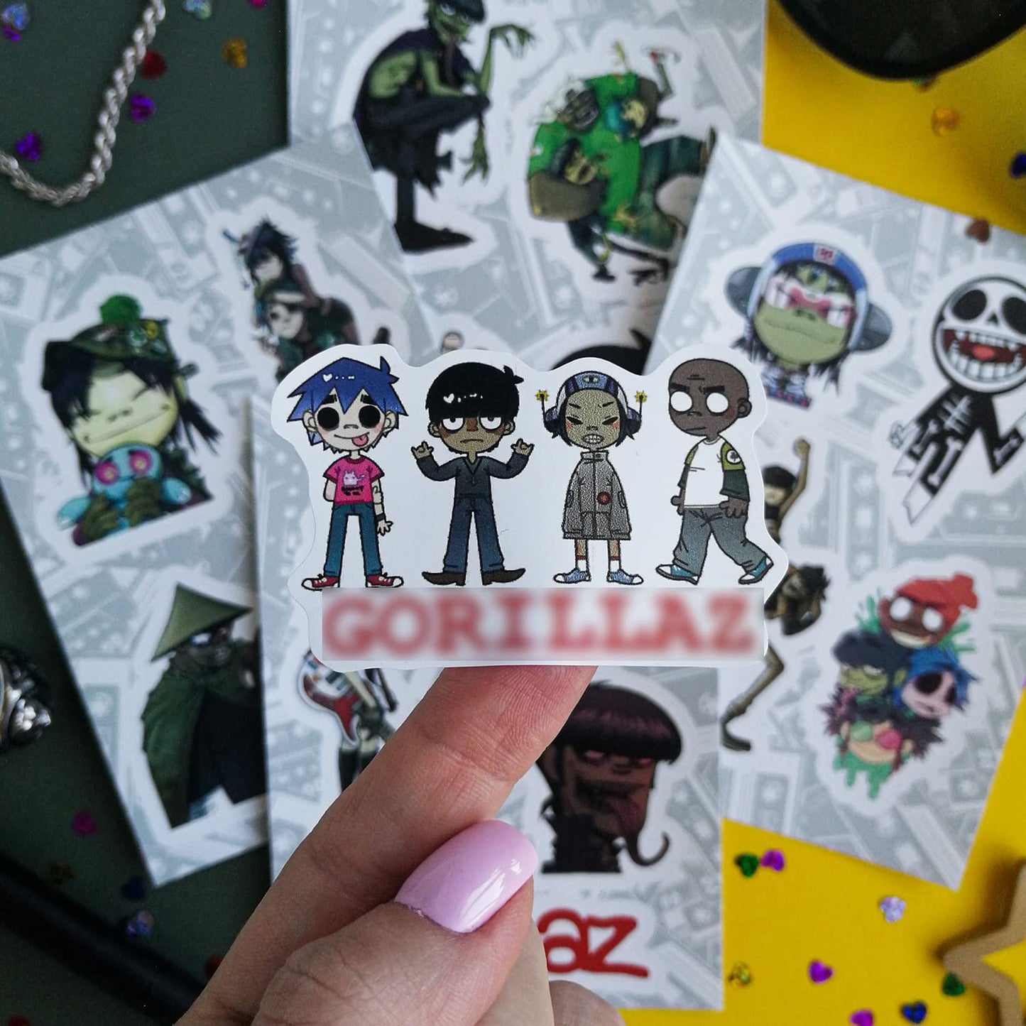 36Pcs Gorilla Stickers, Gorilla Merch, Merchandise, Rock Band Stickers, Alternative Hip Hop Band Stickers, Guitar Stickers, Musi