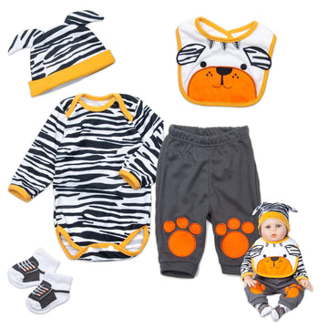 22'' Medylove Reborn Baby Doll Clothes Set Boy For 20- 22 Inch Reborn Doll Tiger Outfit Accessories 5 Pieces