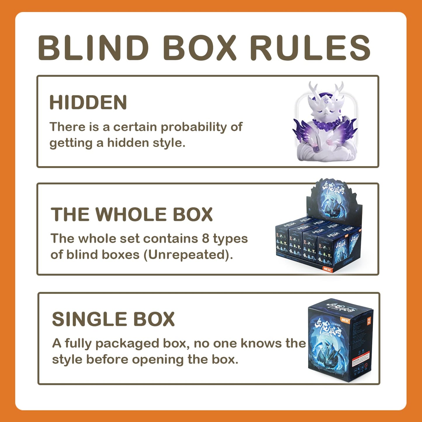 Mythical Beasts Administration Together with Loong Series 8PCs (Set of 8 No Repeat) Blind Box Figures, Random Design Cute Figure