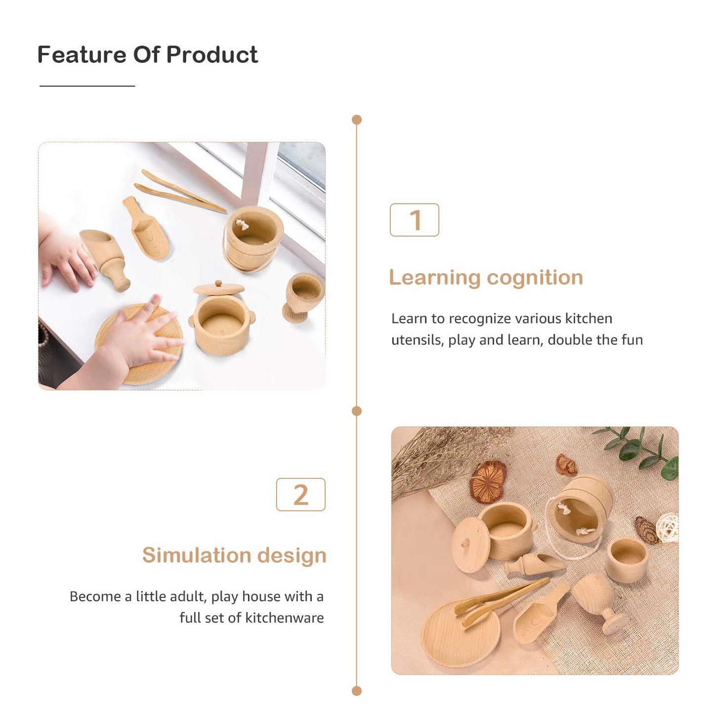 Mont Pleasant Montessori Toys Sensory Bin Toys For Toddlers Set Of 9 Wooden Waldorf Toys Wooden Scoops And Tongs For Transfer Work And Fine Motor Skills Development