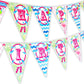 Flamingo Party Happy Birthday Banner Pennant