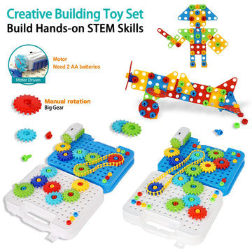Iiromeci Gears Toys For Kids Ages 4-8, Stem Educational Construction Toys, Super Building Toy Set For Boys And Girls, Engineerin