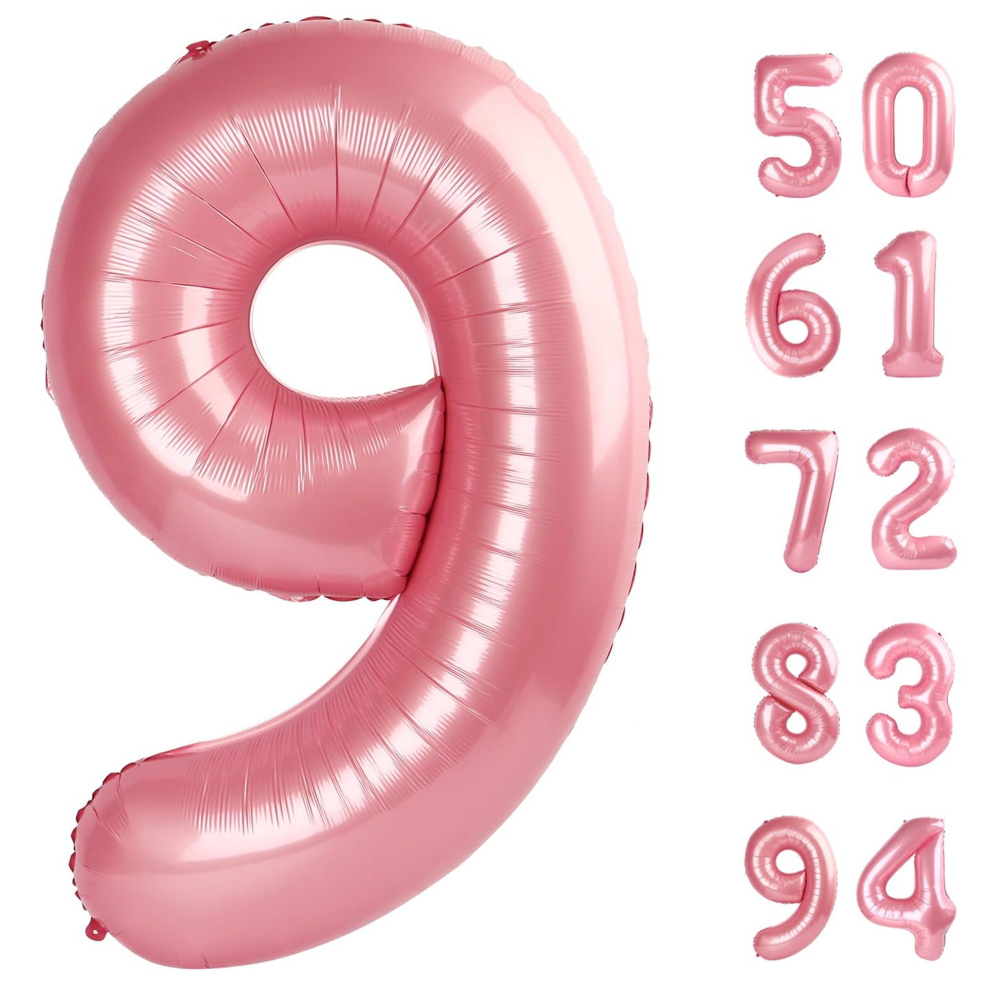 Pearlescent Pink 9 Balloon, Number Balloons 40 Inch, 9Th Giant Birthday Decorations For Girls,19Th 29Th Party Decorations Suppli