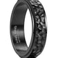 King Ring 6Mm Spinner Hammered Ring - Stress Relief Fidget Ring For Men & Women K39V2 - Black 10