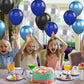 Navy Blue Black Silver Balloons,12Inch Blue Silver Balloons, Navy Blue And Black Latex Balloon Metallic Blue Silver Helium Ballo