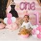 Toniful 27 Pcs 1St Birthday Balloons Set,40 Inch Light Pink Number 1 Balloon Light Pink One Letter Foil Balloon White Light Pink