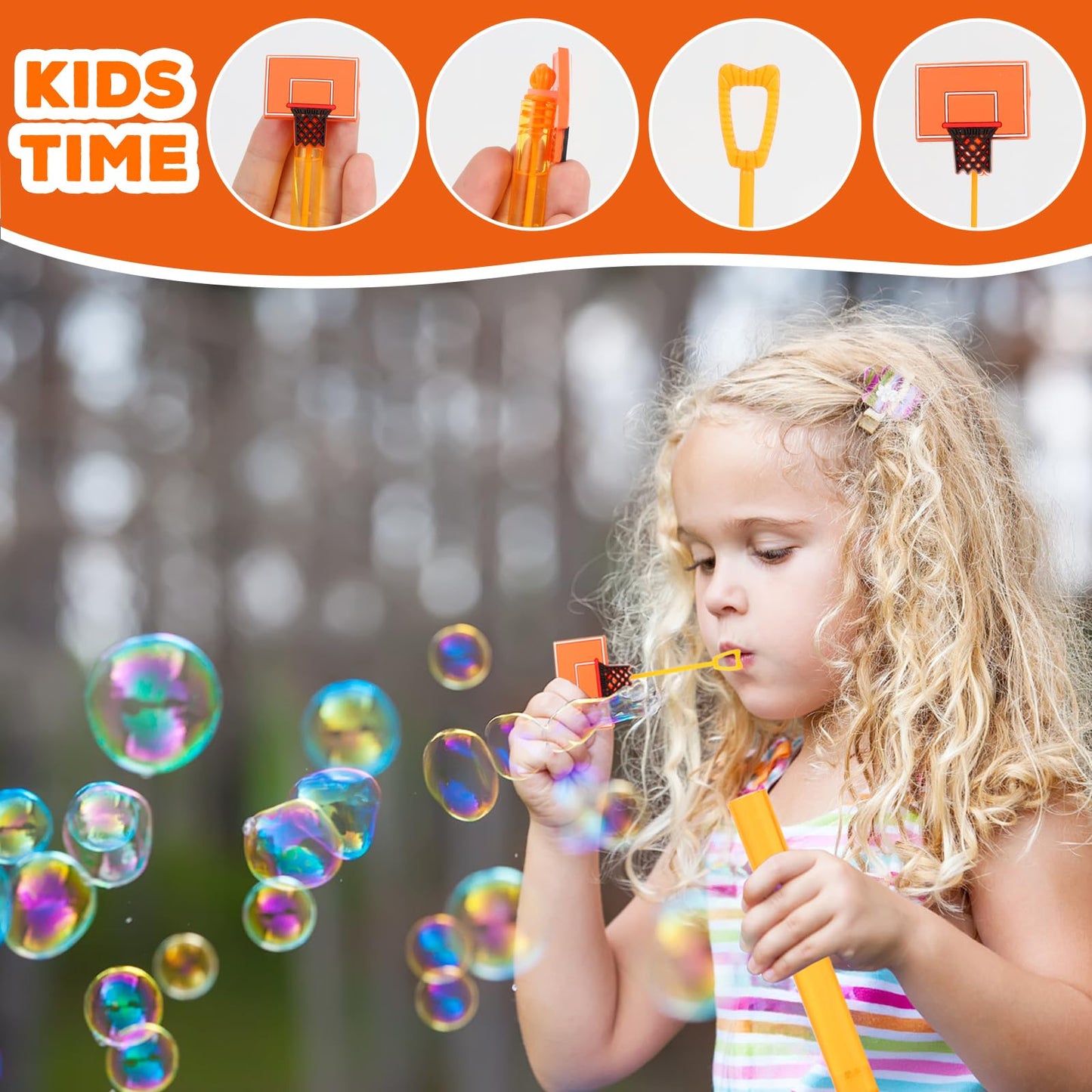 48 Pieces Basketball Party Favors Basketball Bubble Wands Bubble Wands For Kids Birthday Treats Goodie Bag Stuffers Classroom Pr