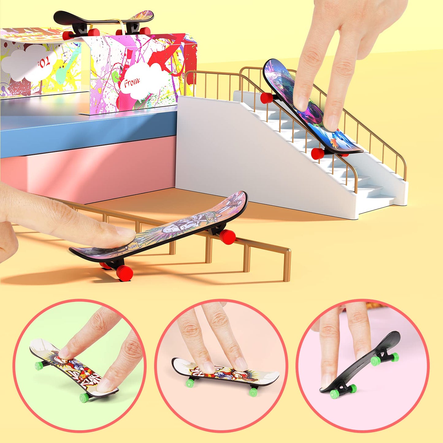 28 Pack Valentines Day Gifts For Kids - Mini Finger Skateboard With Valentine'S Day Greeting Cards For Kids, Fingerboard Skate L