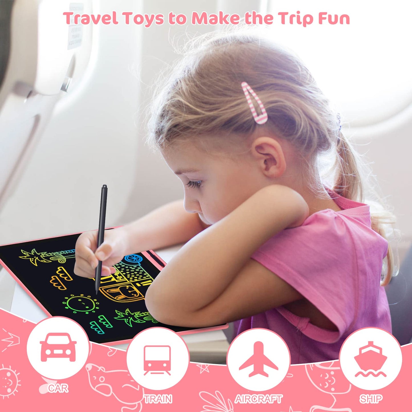 LCD Writing Tablet,16 Inch Colorful Screen Rechargeable Doodle Board Toddler Educational Toys for 3 4 5 6 Years Old Boys Girls R