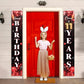 Happy 11Th Birthday Porch Sign Door Banner Decor Red And Black - Glitter Cheers To 11 Years Old Birthday Party Theme Decorations