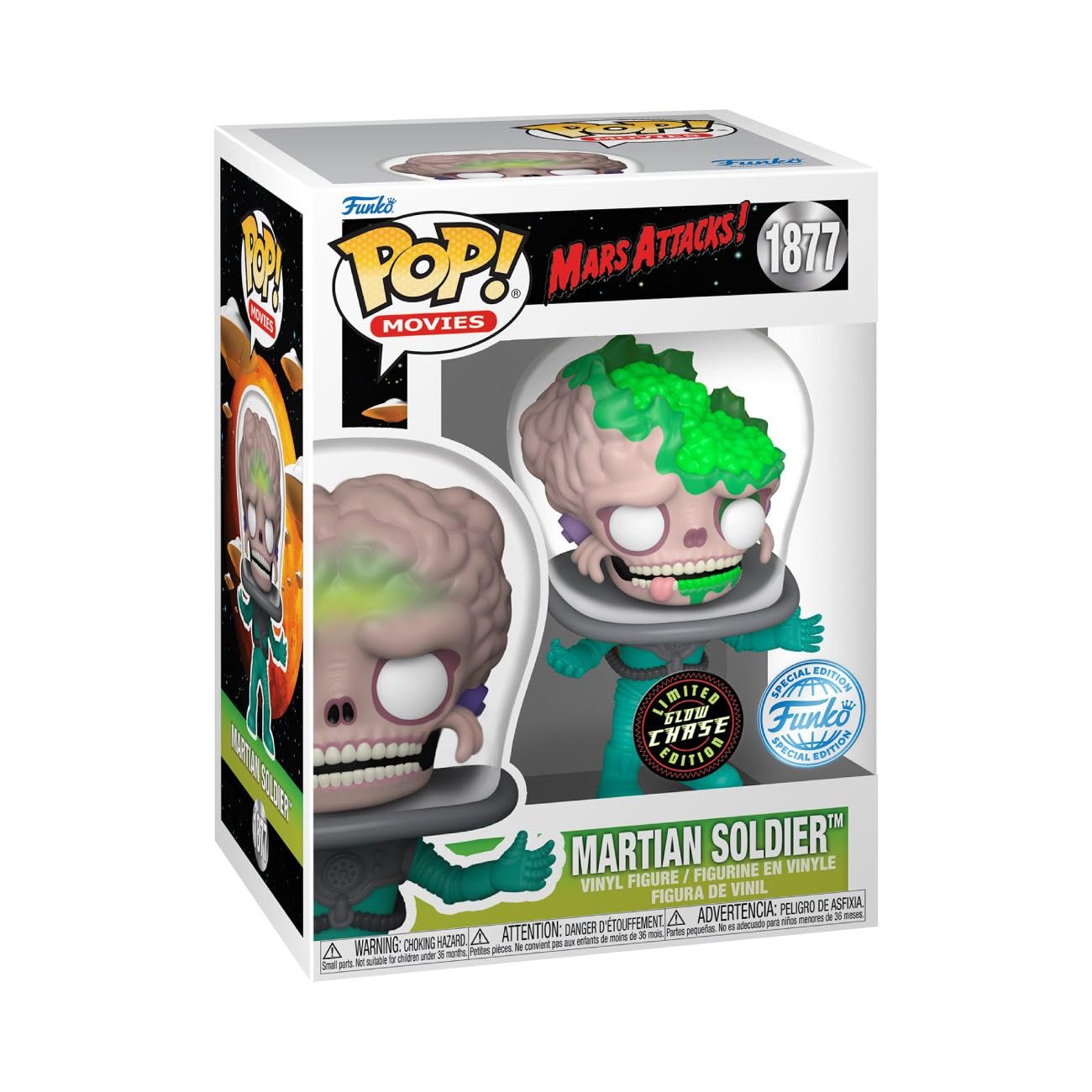 Funko POP! Movies: Mars Attacks - Soldier (Styles May Vary) (Glow) (SPC)' for ASIN 'B0D7MGV3LW