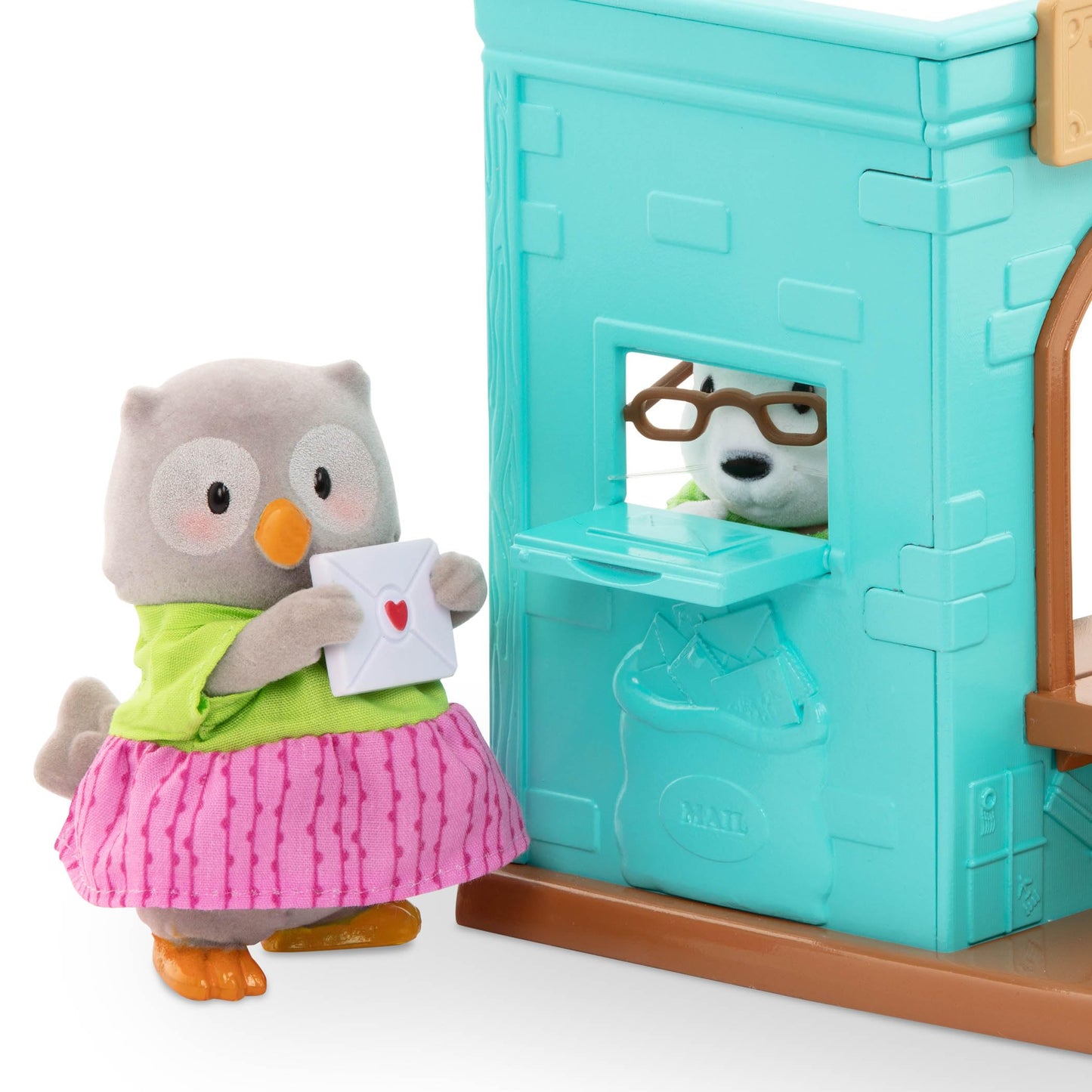 Li’L Woodzeez – Post' N Pizza Shop - 18 Pcs Dollhouse Playset Including Restaurant Furnitures, Post Office Accessories & Pretend Play Food - Gift Toy For Kids Age 3+