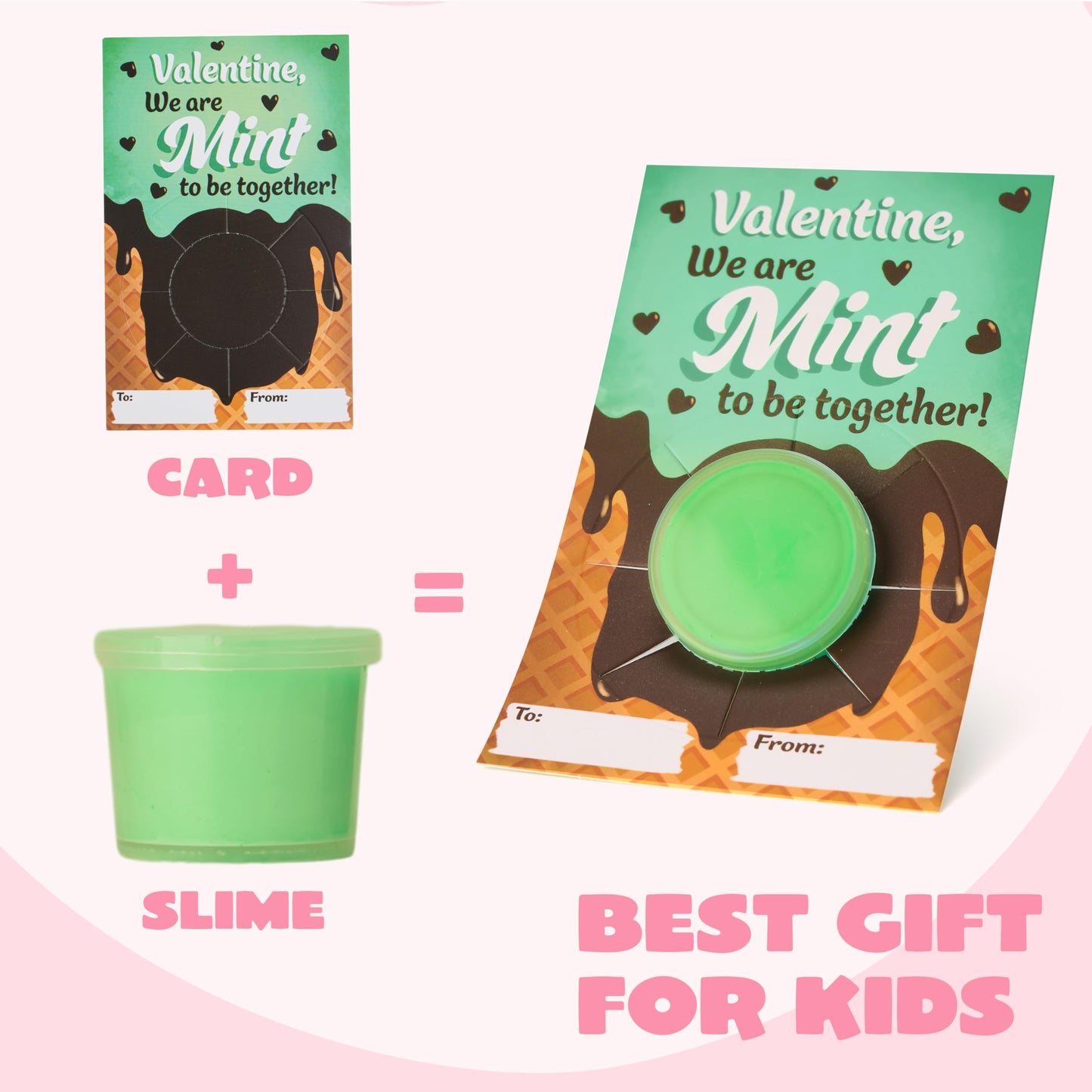 Joyin 30 Packs Valentines Day Cards With Butter Slime, 6 Colors Slime Party Favors, Stress Relief Fidget Toys And Gift Cards For Kids Valentine'S Day Classroom Exchange Prizes